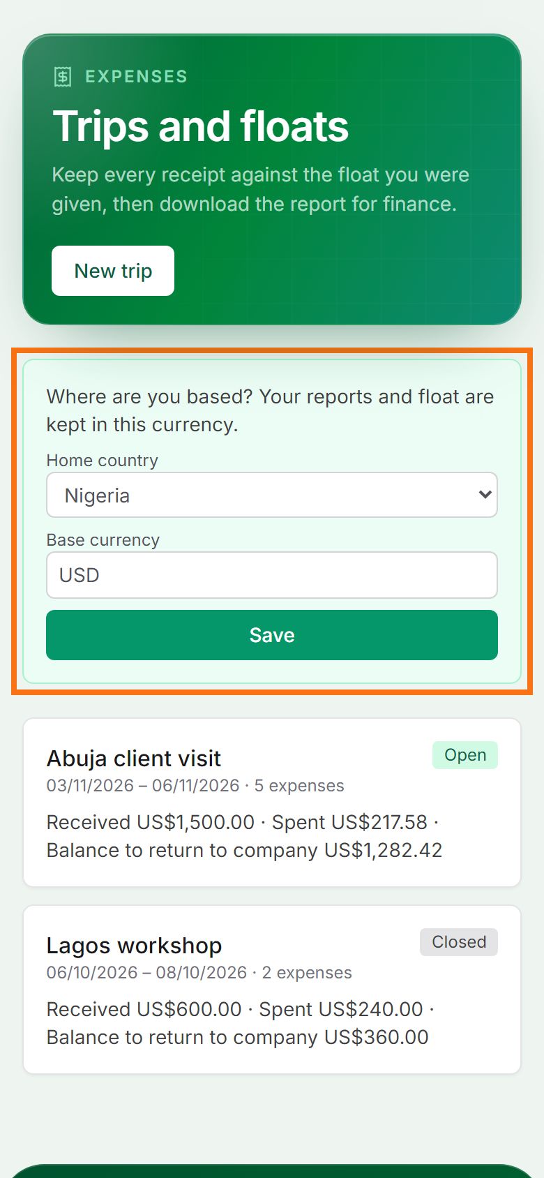 Step 1: Your home currency