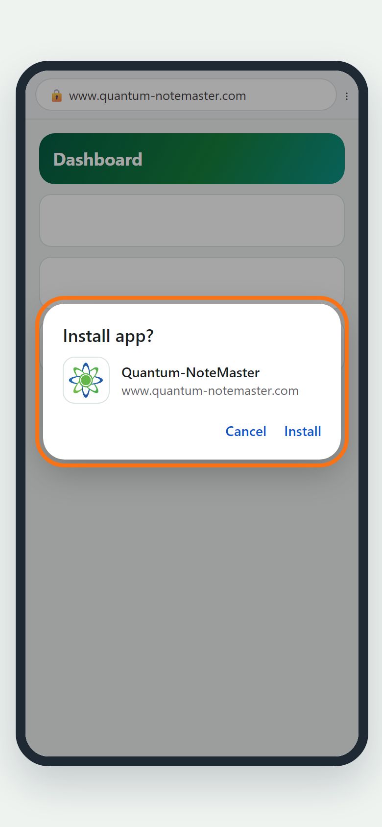 Step 2: Android: press Install