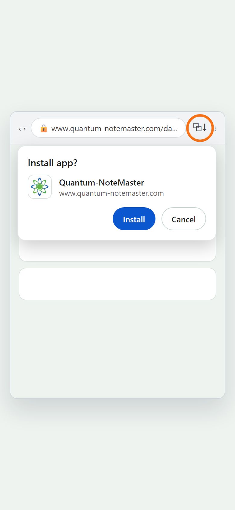 Step 4: Computer: the install icon