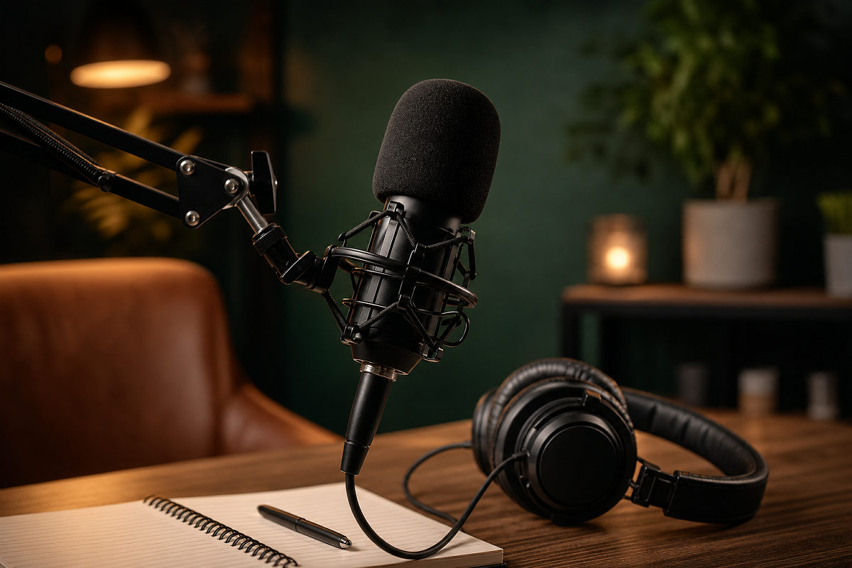 Studio microphone for voice capture and transcription